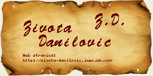 Života Danilović vizit kartica